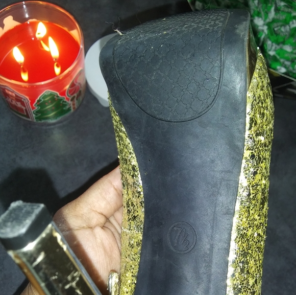 Mossimo Glitter Gold STILETTOS. WOMENS SIZE 7 1/2. - Picture 14 of 14